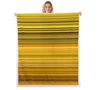 Homewish Ombre Stripes Fleece Blanket Baby 76x102cm Boho Abstract Geometric Warm Plush Sherpa Blanket Trendy Mustard Gradient Fuzzy Plush Throw Warm Yellow Orange Art for Bed Sofa Couch