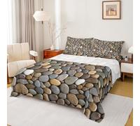 Homewish Pebble Printed Single Bed Sheet Set 3 Piece