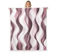 Homewish Pink Purple Blanket 39x51 Inches - Abstract Striped Fleece Blanket for Kids Teens Adults - Minimalist Modern Geometric Throws - Mid Century Aesthetics Art Sofa Throw