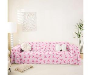 Homewish Pink Ribbon Couch Cover Breast Cancer Awareness Couch Protector for Couches and Sofas Breast Cancer Survivor Sofa Cover Get Well Soon Pink Sofa Slipcover 231x340