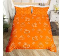 Homewish Pumpkin Cot Duvet Cover, Fall Leaves Harvest Decor Bedding Set Set for Kids Girls Boys, Vintage Countryside Rural Pastoral Style Quilt Cover Autumn Harvest Theme Bed Sets