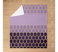 Homewish purple honeycomb Flannel Blanket 50"x60" for Couch Bed