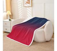 Homewish Red and Blue Gradient Fleece Blanket Twin 152x203cm