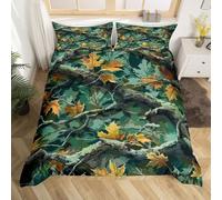 Homewish Rustic Camo Comforter Cover Country Camouflage Bedding Set Super King Size,Western Farmhouse Wooden Duvet Cover for Kids Boys Girls Adults Wild Cabin Lodge Bed Set
