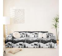 Homewish Rustic Couch Covers 180x300 Bear Sofa Covers Farmhouse Cabin Couch Protector Western Country Winter Sofa Slipcover