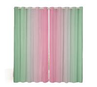 Homewish Sage Green and Pink Curtains for Bedroom,Rainbow Ombre Blackout Curtains Aesthetic Living Room Decor,Gradient Colorful Curtains & Drapes Abstract Window Curtain 2 Panels 66x72