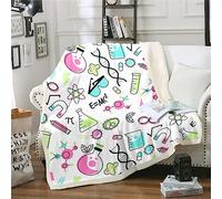 Homewish Science Theme Blanket For Boys Girls Math Equation Throw Blanket Teens Kids School Educational Dorm Bedroom Decor Science Formula Fleece Blanket Chemical Subject Theme Fuzzy Blanket 50"x60"