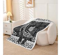 Homewish Sexy High Heels Cheetah Cat Pattern Fleece Blanket Baby 30"x40" Bow Pearl Black Grey Sherpa Blanket Bowknot Coquette Fuzzy Plush Throw - Panthera Leopard Print Decor for Bed Couch