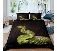 Homewish Snake Duvet Cover Set King Size,Python Bedding Set With Pillowcases Gift For Kids Teen Adult,Rainforest Animal Snake Comforter Cover And Zipper Closure,Wildlife Reptiles Bedspread Cover