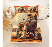 Homewish Space Astronaut Bed Sheets King Aesthetic Moon Fitted Sheet Mystical Planet Bedding Set,Lunar Journey Bed Cover 3 Pcs