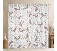 Homewish Summer Whale Cute Window Curtains 66 x 72 Inch 2 Panel Sets - Underwater World Animals Fish Blackout Curtains Watercolor Starfish Ocean Window Treatments Drapes Room Decor Kawaii for Bedroom