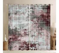 Homewish Watercolor Curtains,Modern Abstract Blackout Curtains for Living Room,Ombre Gradient Tie Dye Batik Darkening Curtains,Gradient Grunge Art Window Treatments (Light Pink Grey,46x72)