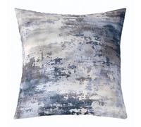 Homewish Watercolor Throw Pillow Cover,Modern Abstract Pillow Cover,Navy Blue Tie Dye Ombre Cushion Cover,Contemporary Grunge Decorative Square Pillow Case (Navy Blue Grey,18x18 Inch)