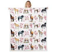 Homewish Western Horse Fleece Blanket 76x102cm for Sofa