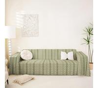 Homewish Western Soft Sofa Cushion Covers Beige Green Sofa Cover, Boho Geometric Aztec Cat Proof Sofa Slipcovers Couch Blanket Country Southwestern Indoor Cat Couch Protector 180x340