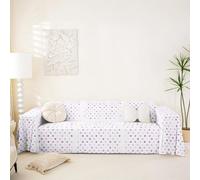 Homewish White Purple Polka Dot Couch Cover for Boys Men Adults | Colorful Cute Round Sofa Cover Modern Abstract Rainbow Couch Protector Kawaii Polka Dots Sofa Protector,231x340