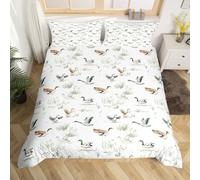 Homewish Woodland Mallard Duck Super King Duvet Cover | Goose Hunting and Fishing Bedding Set for Kids Boys Girls Rustic Cabin Quilt Cover Country Wild Animal Bed Sets