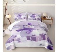 Homewish Xmas Snowman Single Bedspread Microfiber