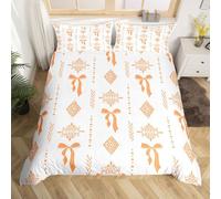 Homewish Yellow Bow Southwestern Aztec Western Cot Bedding for Little Boys | Boho Damask Duvet Cover Set Bohemian Gothic Quilt Cover Goth Vintage Floral Antique Decor Bed Sets