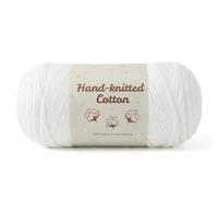 Homewit 900m Cotton Yarn for Crochet, 275g White Knitting Yarn for Knitting Projects, Knot-Free Wool for Baby Clothes, Socks, Lightweight Scarves