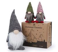 Homewit Handmade Swedish Gnome Tomte, 3pcs Christmas Santa Home Decoration, (5.5-11.8 inch) Plush Elf, Winter Table Ornament and Holiday Presents