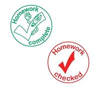 Homework Complete & Homework Checked. 2 x Self-Inking, Teacher Stamps Reinkable. 22mm