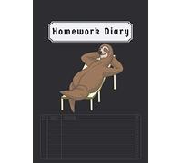 Homework Diary: Planner For School 2020-2021 | Sloth Notebook A4 | 5 Day Week | 100 Pages | Black