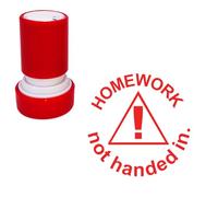 Homework not handded in.Teacher Stamp. Xclamations Self-inking Stamp, Red Ink