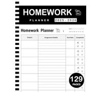 Homework Planner 2025-2026: Undated Daily Assignment Book for Middle, High School & College