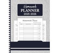 Homework Planner 2025-2026: Undated Daily Assignment for Elementary, Middle, High School & College Schedule Organizer | Student Subject Tracker Checklist