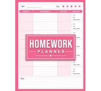 Homework Planner for ADHD Students: Cute Undated Assignment Tracker for Elementary, Middle & High School Girls to Stay Organized