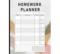 Homework Planner for ADHD Students: Undated Assignment Journal Notebook for Primary, middle, high school and College, Girls and Boys