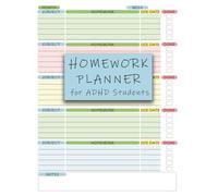 Homework Planner for ADHD Students: Undated Assignment Notebook for Students in Middle, High School & College