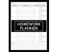 Homework Planner for ADHD Students: Undated Assignment Tracker Notebook for Elementary, Middle & High School Boys and Girls