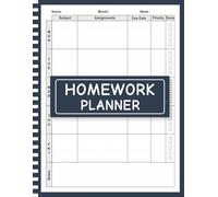 Homework Planner for ADHD Students: Undated Daily & Weekly Assignment Tracker Notebook for Elementary, Middle, High School, and College