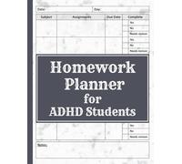 Homework Planner for ADHD Students: Weekly and Daily Undated Assignment Tracking for ADHD Teen Boys & Girls, Elementary, Middle, High School, and ... supplies for teens | ADHD task organizer.