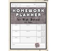 Homework Planner for High School ADHD: Undated Daily Assignment Tracker for ADHD Students, Perfect Notebook Organizer for Middle School and High School Teens & Kids