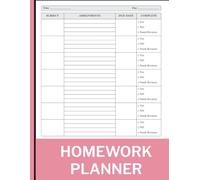 Homework Planner for Students with ADHD: Undated Assignment Tracker Notebook for or college students, middle and high school
