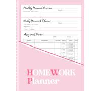 Homework Planner: Student Assignment Tracker with Weekly Homework Pages, Monthly Overview, Study Goals, Subject List, and Notes