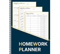 Homework Planner: Student Assignment Tracker with Weekly Homework Pages, Monthly Overview, Study Goals, Subject List, and Notes