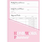 Homework Planner: Student Assignment Tracker with Weekly Homework Pages, Monthly Overview, Study Goals, Subject List, and Notes