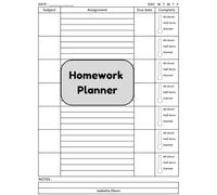 Homework Planner: Undated Assignment Tracker For College, Middle & High School Students