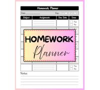 Homework Planner: Undated Assignment Tracker For College, middle & high School Students / Book/Notebook for Elementary