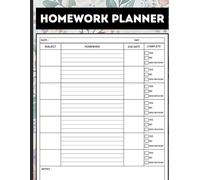 Homework Planner: Undated Assignment Tracker Notebook for Kids, Teens, and Students in Elementary, Middle, High School, and College