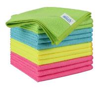 HOMEXCEL 12 Pack Microfibre Cleaning Cloths Rag, 29x29 cm, 4 Colours