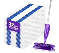 HOMEXCEL 32PCS Dry Floor Mop Pads Refills Compatible with Swiffer Wet Jet