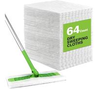 HOMEXCEL 64 Count Dry Sweeping Cloths Pads Compatible with Flash Speedmop | Disposable Duster Refill Mop Pads for Dry Mopping Floors Cleaning, Dusting, Polishing surfaces, Removing Dust and Debris