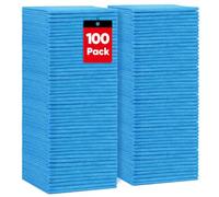 HOMEXCEL Blue Microfibre Cloth 100 Pack, Highly Absorbent Cleaning Cloths, Blue Shop Towels, Lint Free Cleaning Rags for House, Kitchen and Car, 30 x 30 cm