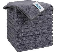 HOMEXCEL Grey Microfiber Cleaning Cloth, 12 Pack Premium Microfiber Towels for Cars, Lint Free, Scratch-Free, Highly Absorbent, Reusable Cleaning Rags for Car, Household, Kitchen, Window, 30 x 30 cm