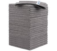 HOMEXCEL Microfiber Cleaning Cloths, 24 Pack Cleaning Towels for Kitchen, Lint Free, Scratch-Free, Highly Absorbent, and Reusable Cleaning Rags for House, Window and Glass, Cars, 30CM X30CM, Grey